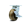 Service Caster 5 Inch High Temp Phenolic Swivel Caster with Roller Bearing and Brake SCC SCC-30CS520-PHRHT-TLB